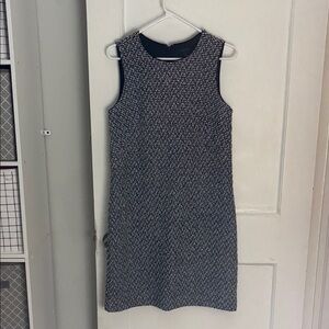 Ann Taylor Blue and White Textured Dress